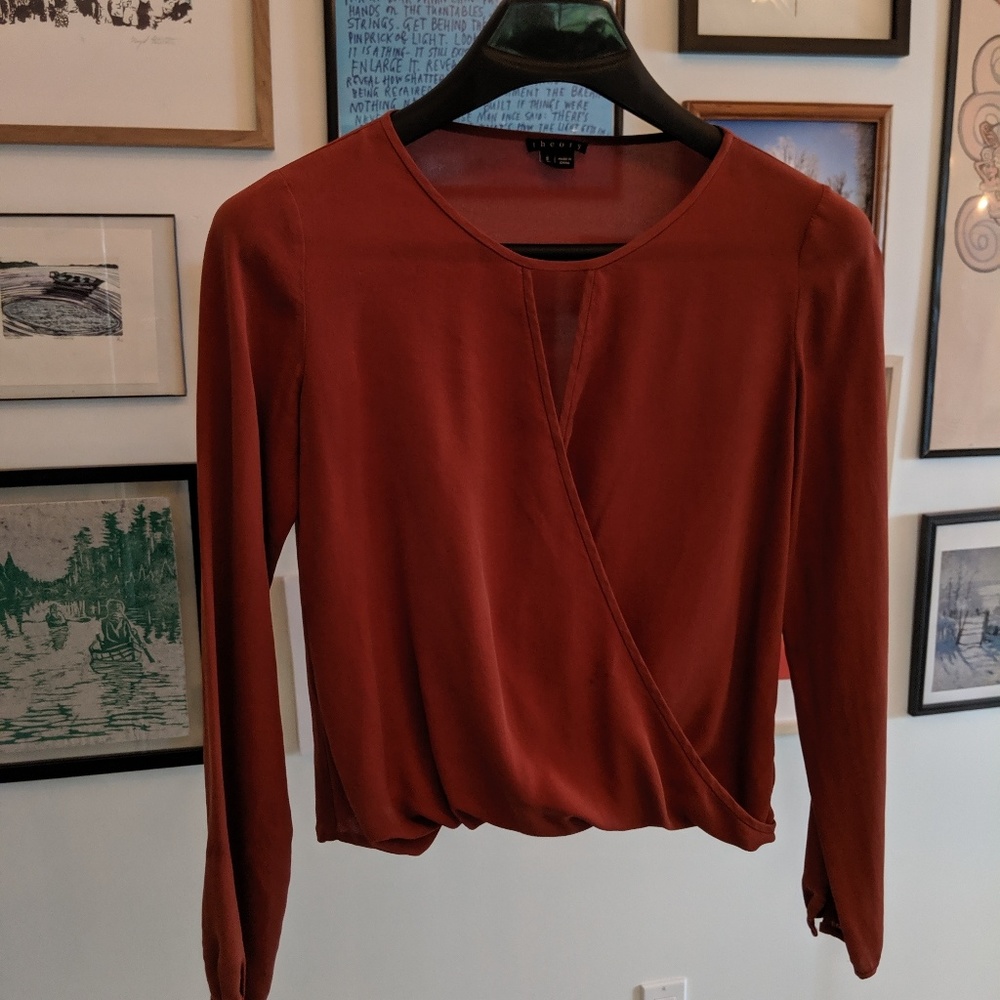 Burnt Orange Longsleve Wrap Shirt